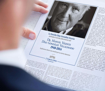 Esquela con fotografía